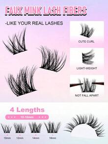 72Pcs C Curl Lash Clusters Fox Eye Look Fluffy Thick DIY Lash Extension Cluster Lashes Volume Eyelash Clusters Cat Eye Lashes Clusters Wispy Lash Clusters 10-16mm Cluster Eyelash Extensions Lash Clusters, Eyelash Clusters, Individual Eyelashes, Lashes, Fake Lashes(Random Shipment) - ngẫu nhiên - Xem 8