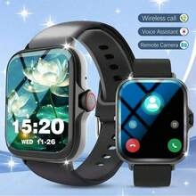 SIMSONLAB 智能手表，支持无线通话/拨号、多应用提醒、男女通用、运动手表功能、可自定义壁纸，兼容 iOS/Android 系统 - 彩色 - 查看 14