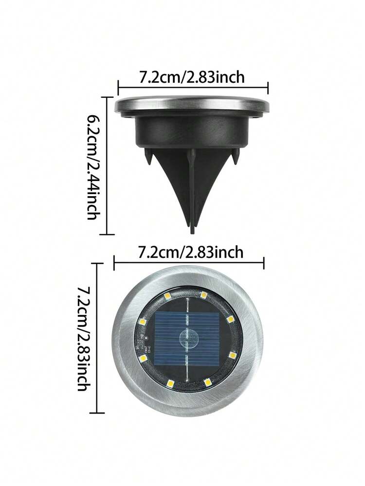 8/12 piezas Mini luces solares de 8 LED para senderos, luces solares de acero inoxidable para exteriores, luces de paisaje solares IP65 a prueba de agua para jardín, villa, césped, carretera, acera, callejón. También adecuadas para decoración de Navidad y Halloween - multicolor - Añade 11