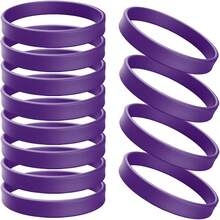 Rubber Bracelets Solid Color Silicone Wristbands Blank Stretch Silicone Wristbands Colorful Rubber Bracelets Women Men Gifts - Purple - View 1