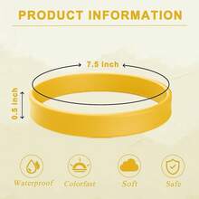 Rubber Bracelets Solid Color Silicone Wristbands Blank Stretch Silicone Wristbands Colorful Rubber Bracelets Women Men Gifts - 黃色 - 查看 4