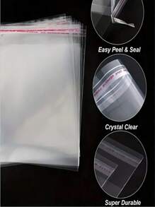 100pcs, OPP Transparent Dust-Proof Plastic Self Adhesive Bags ,Over Ten Sizes To Choose From And Use For Small Accessories, Baking, Keychains, Pendants, Cards, Holiday Gift Packaging Supplies, Transparent Storage Bags, Packaging Bags, Christmas,Halloween,Holiday Essentials,Gift Bags,Party Bag Fillers,Party Bag Fillers,(Whether There Are Letter-Style Designs Or Not Is Random)