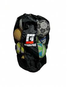 Bolsa mochila balonera capacidad para 15 balones equipo deportivo transporte cómodo resistente ventilado organización futbol voleibol uso escolar - Negro - Ver 4