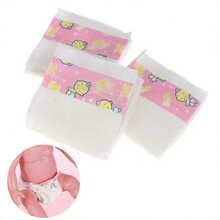 3/5/10/15/20/50 Pcs Baby Reborn Doll Diaper Clips, Fits 18-24 Inch Newborn Doll Accessories Clothing, For Ages 6+ (Doll Not Included) - Pink and White Diapers - View 9