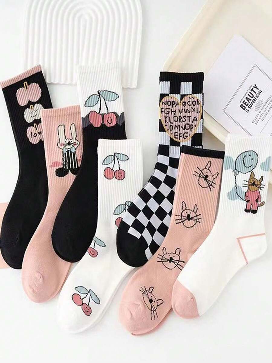 7 Pairs Solid Color Versatile Socks, Breathable, Comfortable, Absorbent Short Socks Suitable For Daily Wear, Sports, Office, Casual Style, All Seasons Valentines