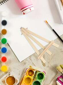 10 Pcs Wooden Mini Easel Frames Suitable For Photos, Handmade Cards, Table Signs, Business Cards, Signs, Gift Desktop Triangle Display Stand, Wedding Table Card Stand Bracket, Painting Crafts, Mini Display Stand, Home And Office Accessories, Home Decor, Room Decor