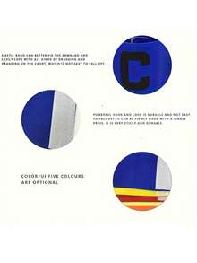 1pc Football Captain Armband With Elastic Hook And Loop, Wrap-Around C-Shaped Sports Arm Sleeve Band - Multicolor - View 7