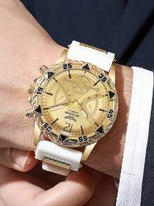 1 chiếc-Đồng hồ nam thời trang dây đeo silicon mặt lớn Đồng hồ thạch anh nam Đồng hồ thể thao, Đồng hồ dành cho nam - Nhiều màu - Xem 2