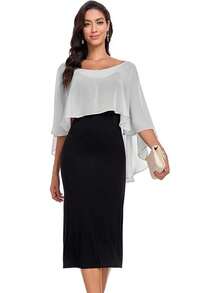 Sheer Shawls And Wraps Evening Dresses Chiffon Capes Women Soft Wedding Cover Up - 銀灰 - 查看 4