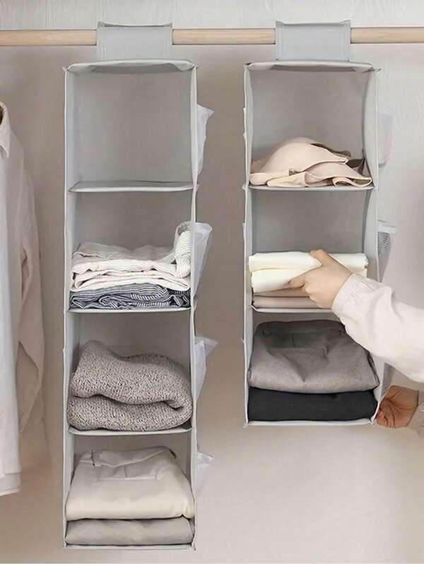 1pc Multi-Grid Hanging Clothes Storage Bags, Durable Hanging Underwear Storage Bags, Folding Clothes Storage Bag For Bags, Socks, Bras, House Sundries, Household Space Saving Organizer For Bedroom, Closet, Wardrobe, Home, Dorm