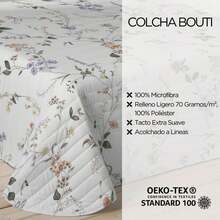Naturals - Printed Bouti Quilt - Microfiber - Extra Soft - ✅ Delivery 2-5 Days ✅ - 9 Different Models - Line Quilting - Light Filling 70 Grams - Made In Spain - Beltane - View 3