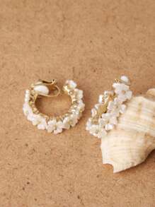 1 paire de boucles d'oreilles clip-on en forme de fleur pour femmes, accessoire mode minimaliste polyvalent