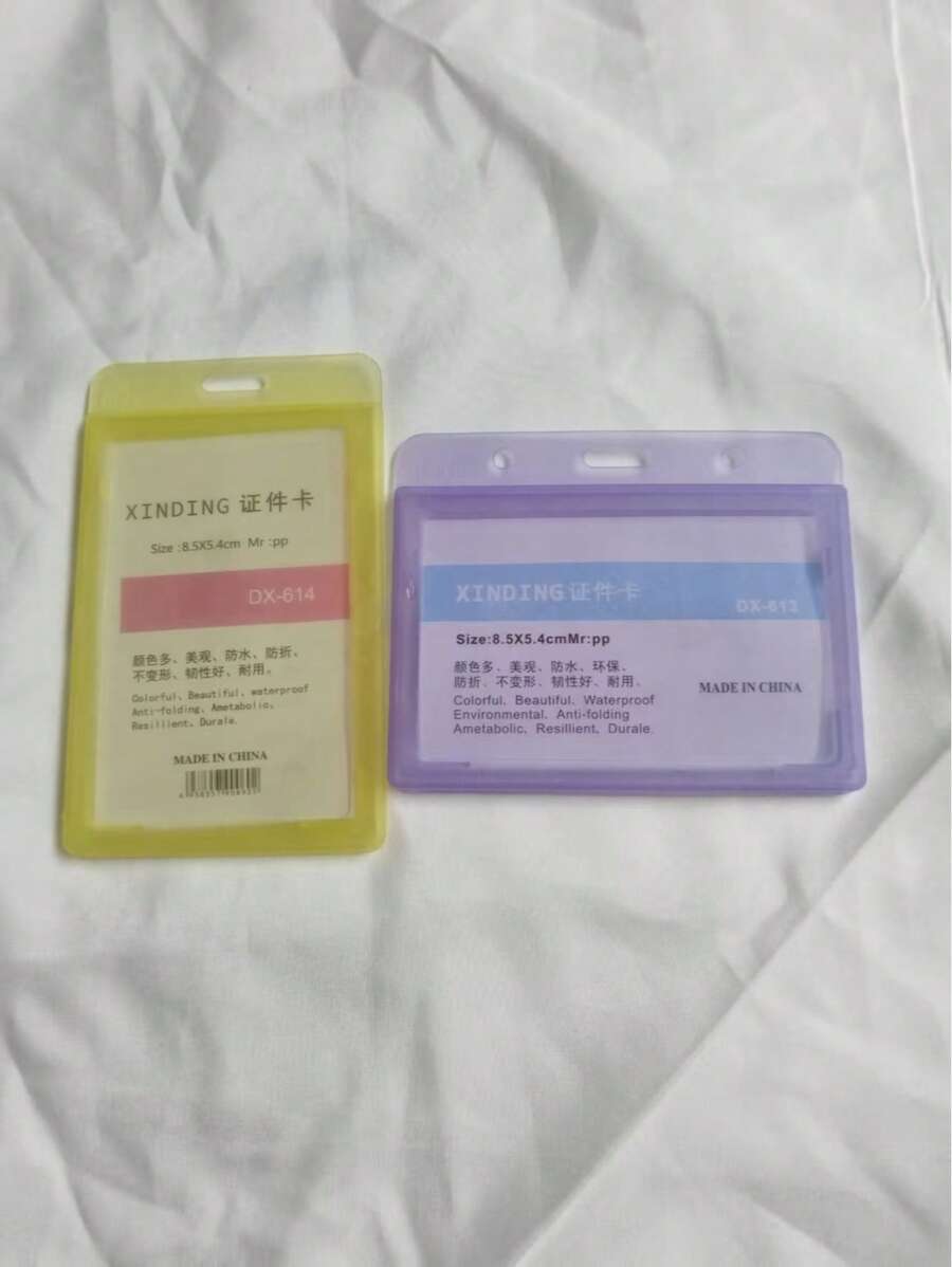 2 件 ABS 材质糖果色、防水、哑光工作 ID 徽章，适合所有员工，可用作身份证礼物、学校用品、返校 - 彩色 - 查看 1