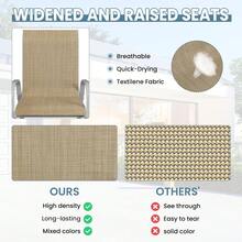 Patio Chairs Set Of 6, Outdoor Stackable Dining Chairs For All Weather, Comfortable Breathable Patio Dining Chairs Silver Outdoor Chairs Garden Outdoor Furniture For Backyard Deck, Beige - Beige - View 6