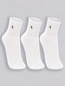 Kit 3 Pairs Of Lupo Sport Terry Cotton Socks, Mid-Calf 03245 - 白色 - 查看 1
