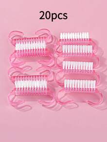 10/20 PCS Clear Ox Horn Brush For Nail Art Cleaner, Small Size Transparent Plastic Nail Dust Cleaning Brush, Non-Abrasive - Baby Pink - View 8