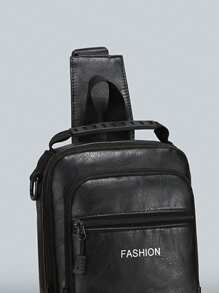 Bolsa Transversal/Bolsa de Cintura Funcional de PU Retrô Masculina com Múltiplos Bolsos, Versátil para Viagens de Negócios, Adequada para Uso Diário e Transporte