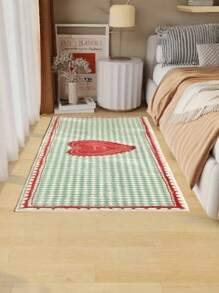 1 Pc Luxury Imitation Cashmere Rug, Elegant And Comfortable Bedside Decoration, Soft And Fluffy Rug, Perfect For Modern Bedroom Decoration, Home Decoration Rug, Easy To Clean, Holiday Decoration