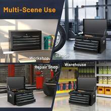 GOFLAME Steel Tool Box Tool Chest Case With 6 Drawers And Top Storage - Black - View 3