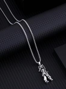 A Retro Gothic Mechanical Club Girl Alloy Pendant Necklace, Suitable For Men And Women To Wear At Gatherings