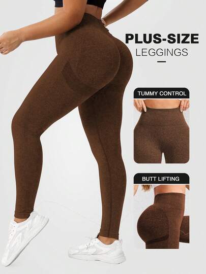 TNTOR 加大码女式高腰提拉健身紧身裤，高弹力速干紧身运动裤，蜜桃臀中腰瑜伽灰色长裤，高腰收腹设计，适合运动和骑行短裤，紧身裤提升身材，舒适短裤适合健身爱好者