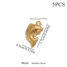 5 pièces Accessoires de fabrication de bijoux en acier inoxydable à la mode et polyvalents, pendentif série océanique baleine pour collier et boucles d'oreilles