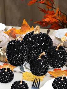 1Set Artificial Sequins Pumpkin Foam Pumpkin Center Decoration Farmhouse Thanksgiving Autumn Halloween Home Decoration Halloween Decor Fall Decor Room Decor Autumn Decor
