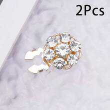 2pcs Luxury French Style Women Shirt Cufflinks - Sparkling Cubic Zirconia Jewelry, Pearl Inlaid Cuff Links, Fashion Accessory - Suitable For Formal Dresses, Tuxedos, And Casual Outfits - Precise Sizing, No Assembly Required - Perfect Gift For Her - Multicolor - View 18