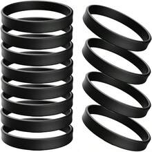 Rubber Bracelets Solid Color Silicone Wristbands Blank Stretch Silicone Wristbands Colorful Rubber Bracelets Women Men Gifts - 黑色 - 查看 1
