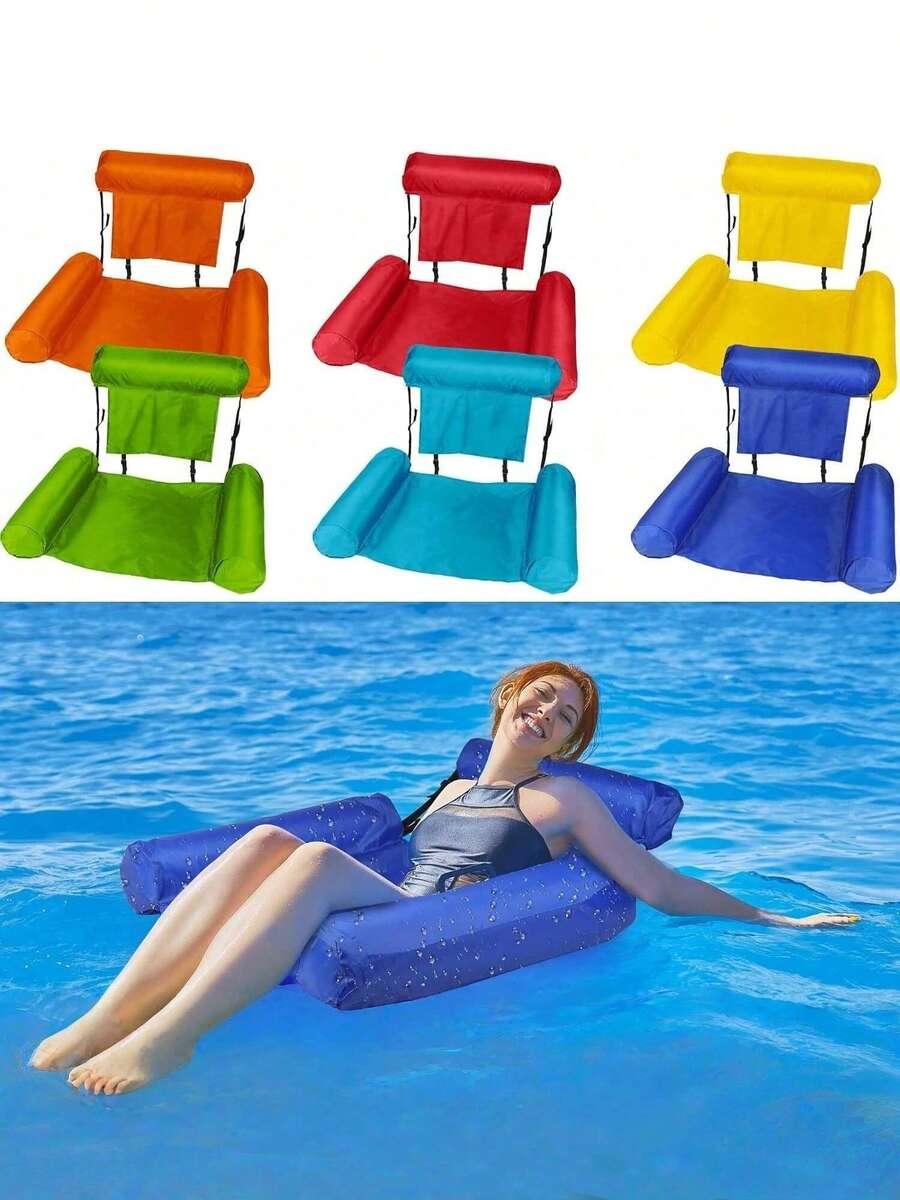 2pcs Adult Inflatable Pool Floats, 1 Pack Inflatable Floating Lounge Chair, Thick Adult Pool Noodles, Suitable For Summer Parties, Beaches, Lakes And Other Water Activities, Beach Essential Accessories - Multicolor - View 1