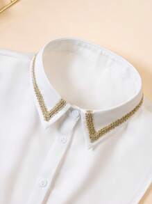 1 Pc Women's Fashion Versatile Vintage Round Collar Fake Shirt Collar