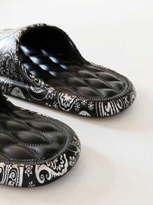 EVA Fashion Cashew Flower Print Slippers For Men, Plus Size, Comfortable Massage Casual Slides For Home, Beach, Bathroom