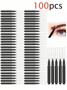 100pcs Micro Eyebrow Brush With Cap Brow Lamination Brush Spoolies For Eyebrow Eyelash Brow Brush Lash Filler Eyebrow Lash Lift And Tint Tools For Brows And Lashes Comb Extensions