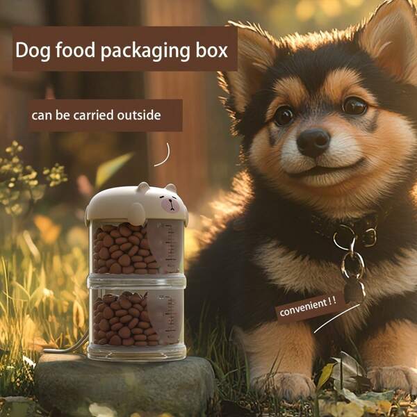 1pc 3-Layer Portable Pet Treat Box, Cat/Dog Snack Container, Hanging Mini Snack Holder, Outdoor Pet Snack Box