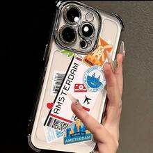 Funda de Teléfono de Viaje Nacional Nueva York Los Ángeles Moscú Compatible con 16 15 14 13 12 11 Pro X XR XS 8 Plus Funda Transparente Suave a Prueba de Golpes - Colores mixtos - Ver 3