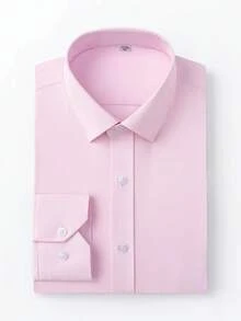 KIT3 Men's Solid Color Button Front Long Sleeve Dress Shirt - Nhiều màu - Xem 7