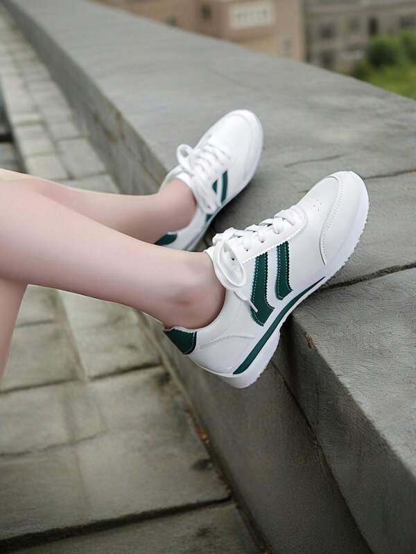 1 Pair Women Fashion Versatile Casual Sneakers, Lightweight Shock-Absorbing, Suitable For Daily Commute And Sports Workout