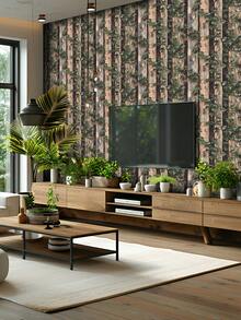 1 卷 1m/3m/5m 复古木桩、枯树、绿叶、常春藤复古做旧风格，适用于家庭装修、房间装饰、橱柜翻新、浴室装饰、乙烯基壁画、DIY、防水、防污、铝箔壁纸、无半透明背景、隐藏、灵活、易于清洁、自粘墙纸、壁画、墙贴墙贴墙饰厨房卧室客厅装饰 - 彩色 - 查看 7