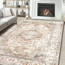 [1pc] Modern Minimalist Abstract Area Rug, High-Low Texture Bohemian Design, Lightweight, Non-Slip, Washable, Suitable For Bedroom, Living Room, Hallway, Entryway, Home Decor. Material: Crystal Velvet, 850g/㎡ Density, Dotted Backing, 5mm Thickness Entryway Decor Bathroom Kitchen Decor - Multicolor - View 13