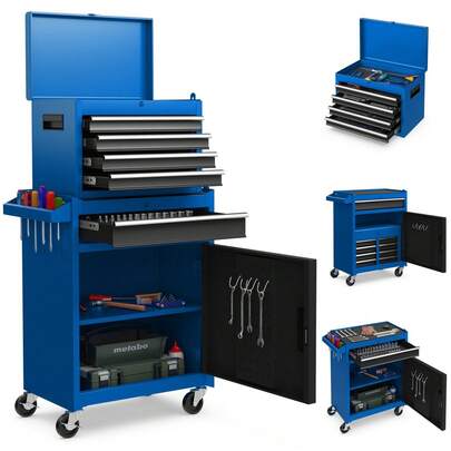  GOFLAME 5-Drawer Rolling Tool Chest High Capacity Tool Storage Cabinet With Lockable Wheel