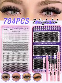 CMAYOME 784pcs D-Curl Flared False Eyelashes Set, 30D+40D+50D+60D Mixed Thick Lashes, Lower Lashes Dedicated, Soft Lash Bundle, Create Natural Eye Makeup, 8-16mm Mixed Length, Lightweight Waterproof Mink Hair 3D Effect False Lashes, Suitable For Natural, Dramatic, Daily Makeup And Costume Play - Pink - View 13
