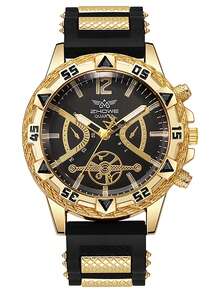 1 chiếc-Đồng hồ nam thời trang dây đeo silicon mặt lớn Đồng hồ thạch anh nam Đồng hồ thể thao, Đồng hồ dành cho nam - Nhiều màu - Xem 12