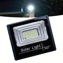 1 pieza Foco solar exterior de alta luminosidad, sin costo eléctrico, bombilla LED de 30W/100W/200W/300W/500W/700W/1000W, luz blanca brillante, para granero, jardín, garaje, camino, patio, césped, balcón, foco de solar, con cable y control remoto