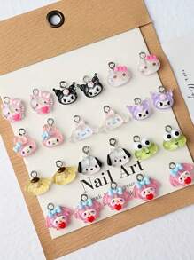 Sanrio 30pcs/Bag Mix Styles Cartoon Friend Pendant Charms For DIY Jewelry, Bracelets, Keychains, Necklaces, Kawaii Anima Resin Charms For Jewelry Making Accessories
