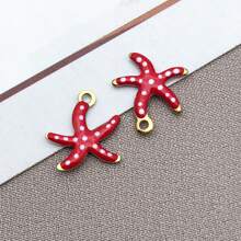 10 buc 10x10mm drăguț email oțel inoxidabil stea de mare farmece mini drăguț viață marină animale pandantive pentru DIY ocean brățară colier cercei bijuterii confecționare meșteșuguri accesorii