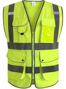 9 Pockets Class 2 High Visibility Reflective Safety Vest Men Women Work Construction Vest - Orange - View 4