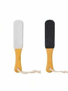 5/4/3/2/1pc Professional Multifunctional Double-Sided Foot File & Callus Remover, Beech Wood + Stainless Steel Pedicure Scrubber Tool For Dead Skin Removal & Smooth Heels - Unisex Spa Kit For Men & Women(3/2/1pc,More Colors)