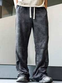 Men's Straight Leg Casual Pants, Loose, Versatile, Simple, Fashion, Breathable, Wide Leg, Summer