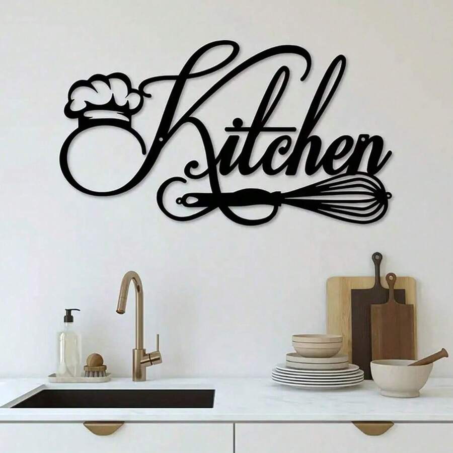 1 buah Papan Logam untuk Dekorasi Dinding Dapur, Papan Dekorasi Logam Gaya Rustik untuk Dapur, Cocok untuk Karnaval, Paskah, dan Dekorasi Hari Raya Lainnya di Rumah, Dapur, atau Ruang Makan Anda, Ukuran: 12 x 6,69 Inci (Klasik)