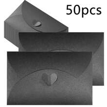 50 Stück Geschenkkarten-Umschläge mit Liebesknopf, verdickte Perlpapier-Umschläge für Karten, Fotos, Hochzeiten, Geburtstage, Geschenkzubehör für Valentinstag, Erntedankfest, Weihnachten, Geburtstagsfeiern, Schulmaterial, Schulanfang